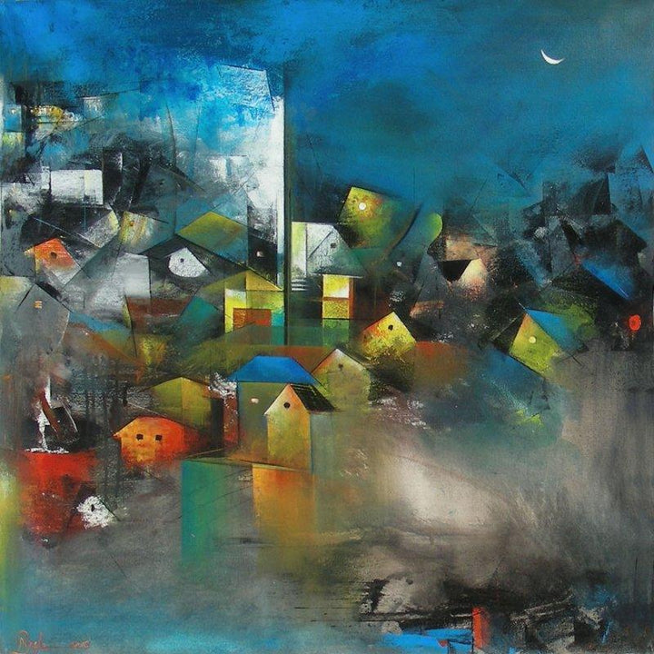 Village Of My Dreams I Painting by M Singh | ArtZolo.com