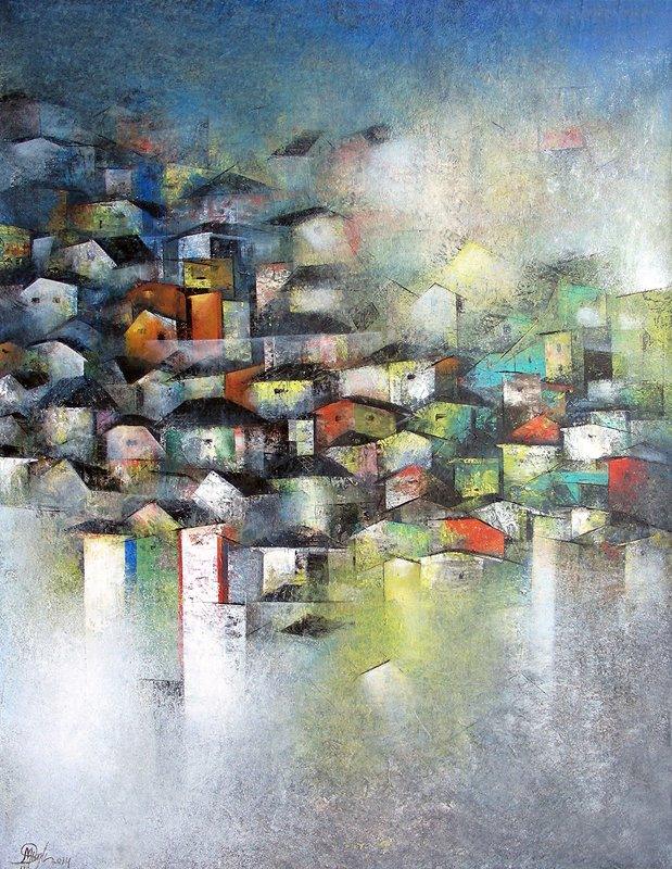 Village Of Your And My Dreams Painting by M Singh | ArtZolo.com