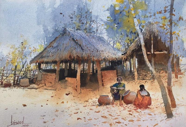 Village Series 7 Painting by Bijay Biswaal | ArtZolo.com