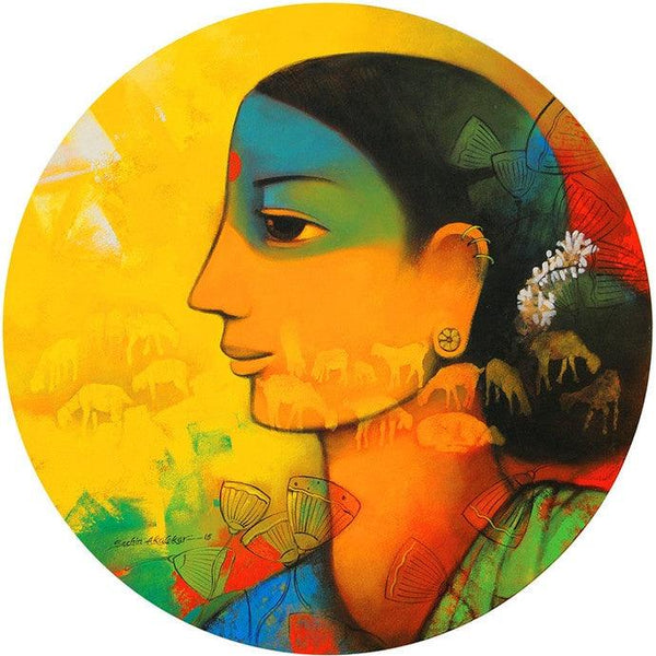 Village Woman Painting by Sachin Akalekar | ArtZolo.com