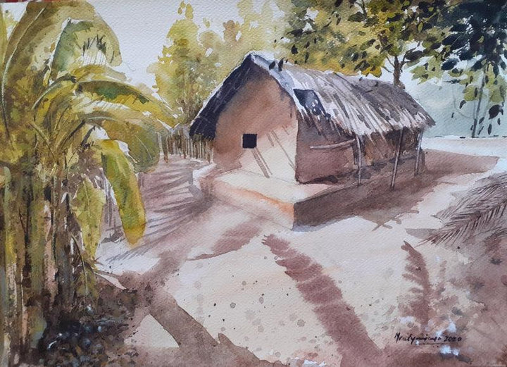 Village Hut In Odisha Painting by Mrutyunjaya Dash | ArtZolo.com