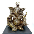 Religious sculpture titled 'Vinayaka', 16x14x10 inches, by artist Pintu Sikder on Brass