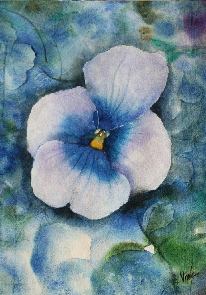 Violet Flower Painting by Vivekanand Viswam | ArtZolo.com