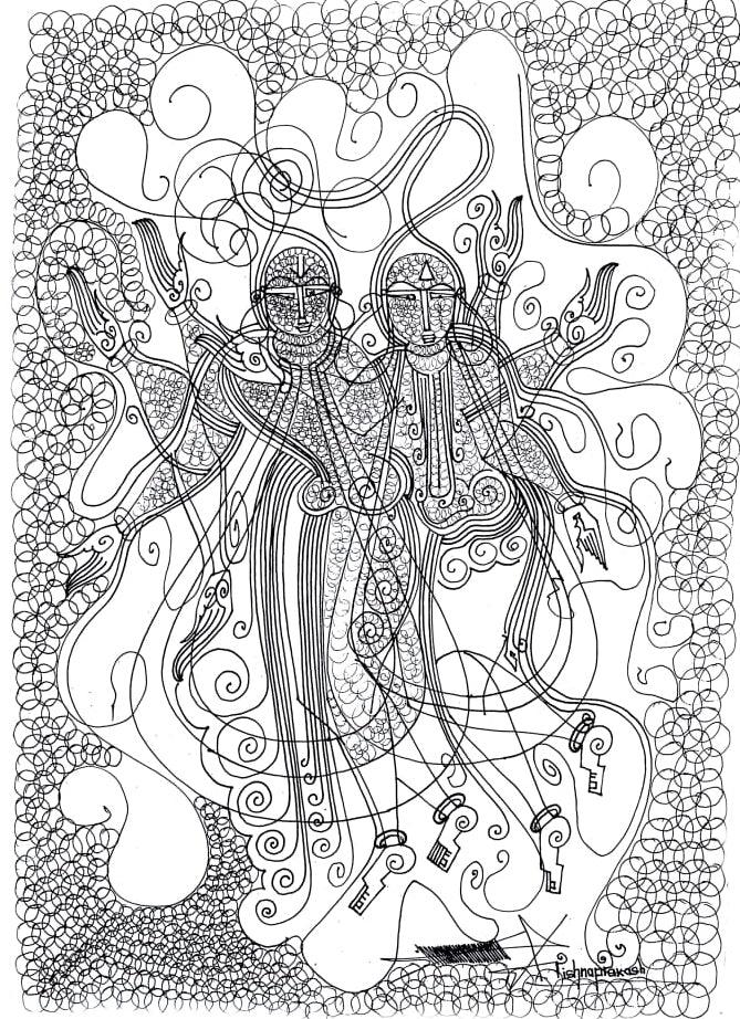 Visalakshi Krishnaprakash Drawing by Krishnaprakash Vasant Martand | ArtZolo.com