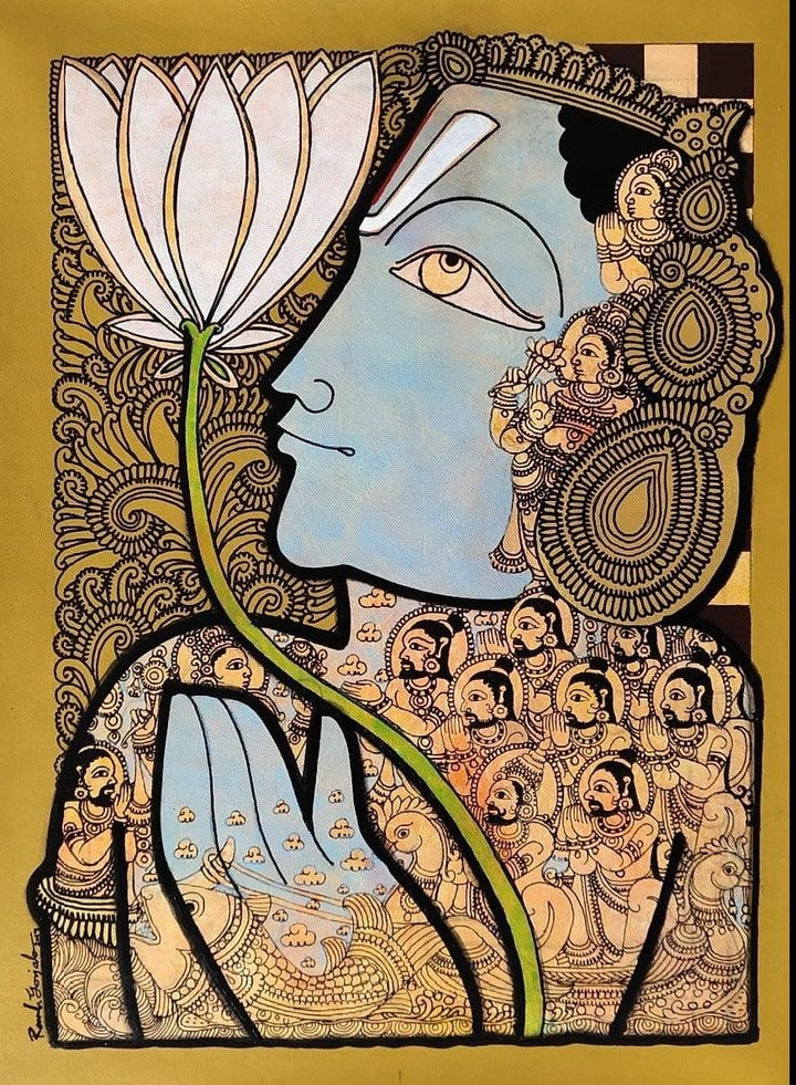 Vishnu 6 Painting by Ramesh Gorjala | ArtZolo.com