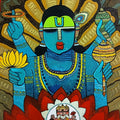 Religious acrylic painting titled 'Vishnu', 24x18 inches, by artist Priyanka Chivte on Canvas