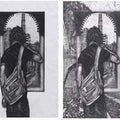 Figurative printmaking titled 'Vision', 32x80 inches, by artist Rajeswara Rao Dadda on Paper