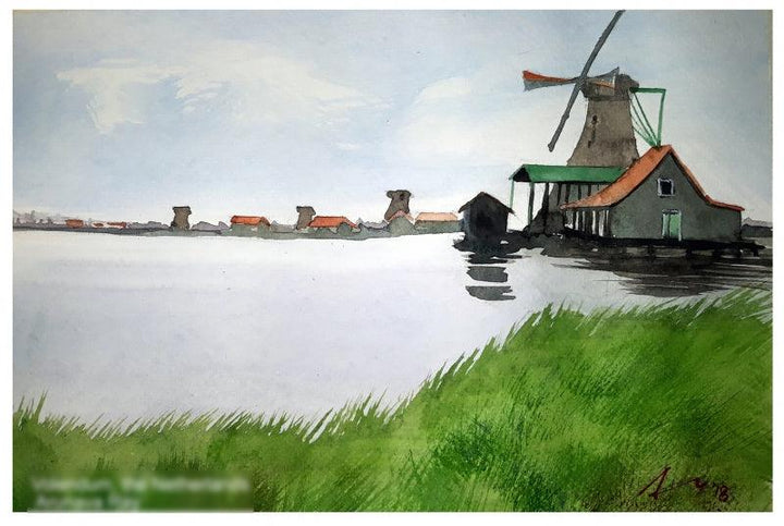 Vollendam The Netherlands Painting by Arunava Ray | ArtZolo.com