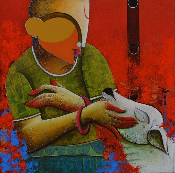 Vrhythmic Conversation 3 Painting by Anupam Pal | ArtZolo.com