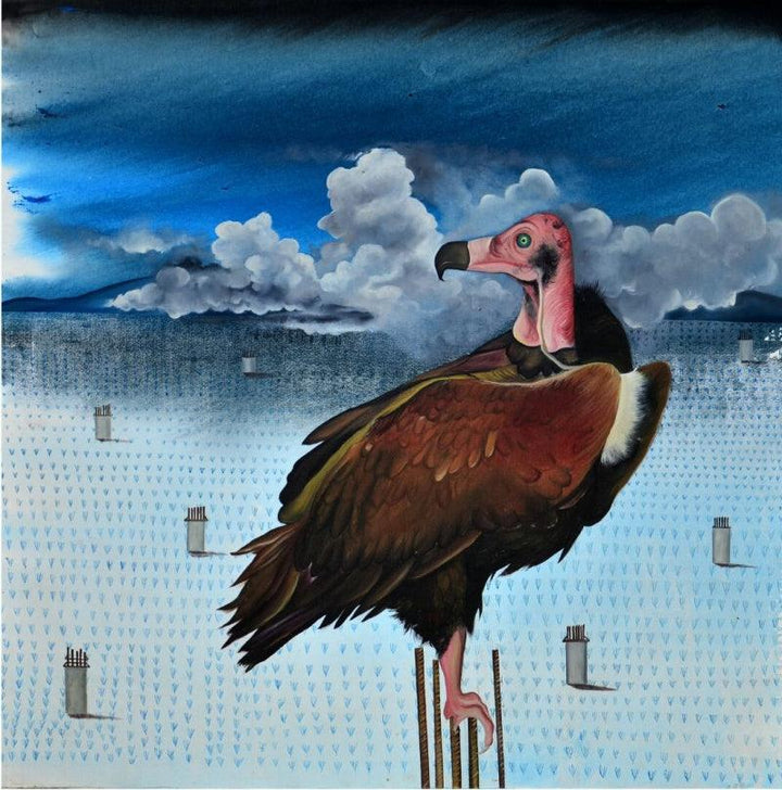 Vulture Painting by Ashish Kushwaha | ArtZolo.com