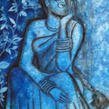 contemporary acrylic painting titled 'Waiting', 20x30 inches, by artist Janaki Injety on Canvas
