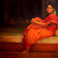 Figurative oil painting titled 'Waiting', 18x24 inches, by artist S  Elayaraja on Canvas