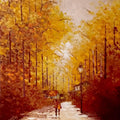 Landscape acrylic painting titled 'Walking Towards Sunshine', 26x36 inches, by artist Ganesh Panda on Canvas