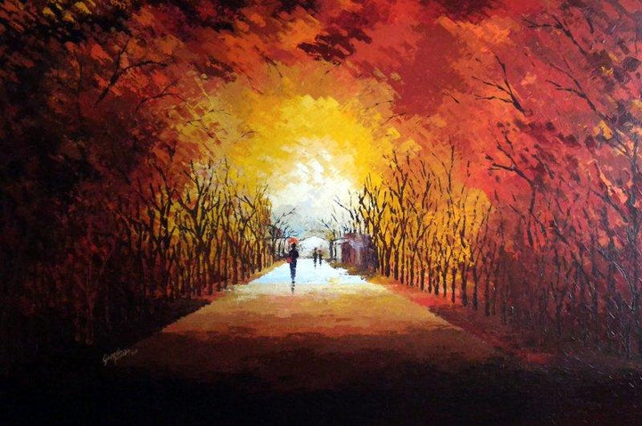 Walking Towards Sunshine Painting by Ganesh Panda | ArtZolo.com