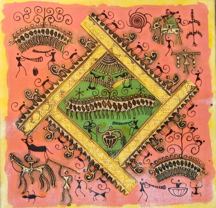 Warli Art 12 Traditional Art by Pradeep Swain | ArtZolo.com