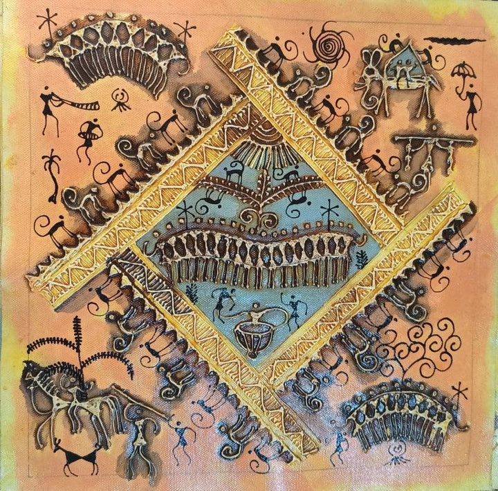 Warli Art 15 Traditional Art by Pradeep Swain | ArtZolo.com