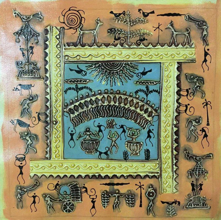 Warli Art 3 Painting by Pradeep Swain | ArtZolo.com