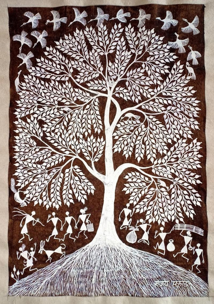 Warli Art 30 Traditional Art by Sanjay Parhad | ArtZolo.com