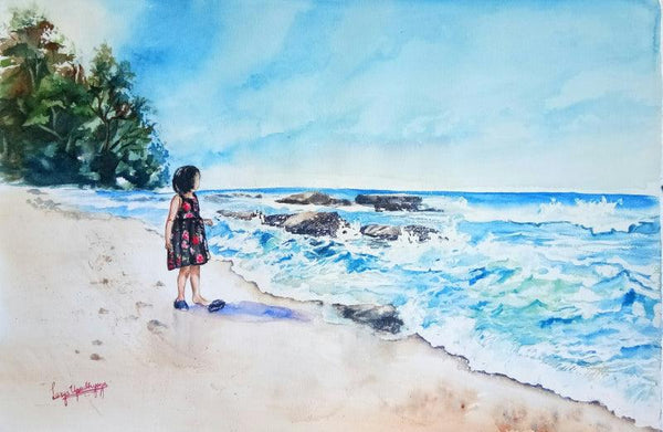 Watching The Waves Painting by Lasya Upadhyaya | ArtZolo.com
