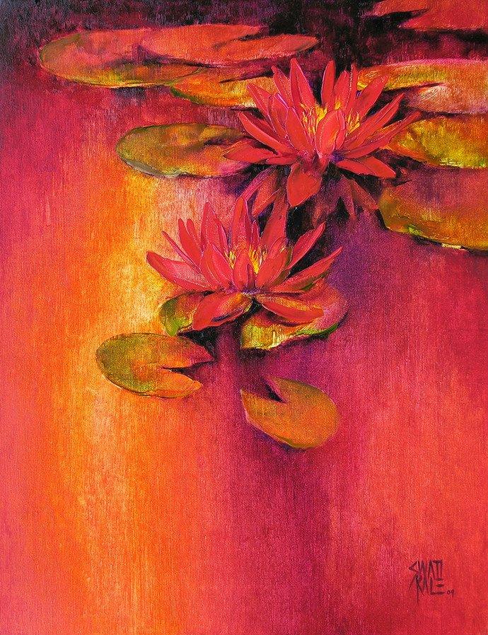 Water Lilies 11 Painting by Swati Kale | ArtZolo.com