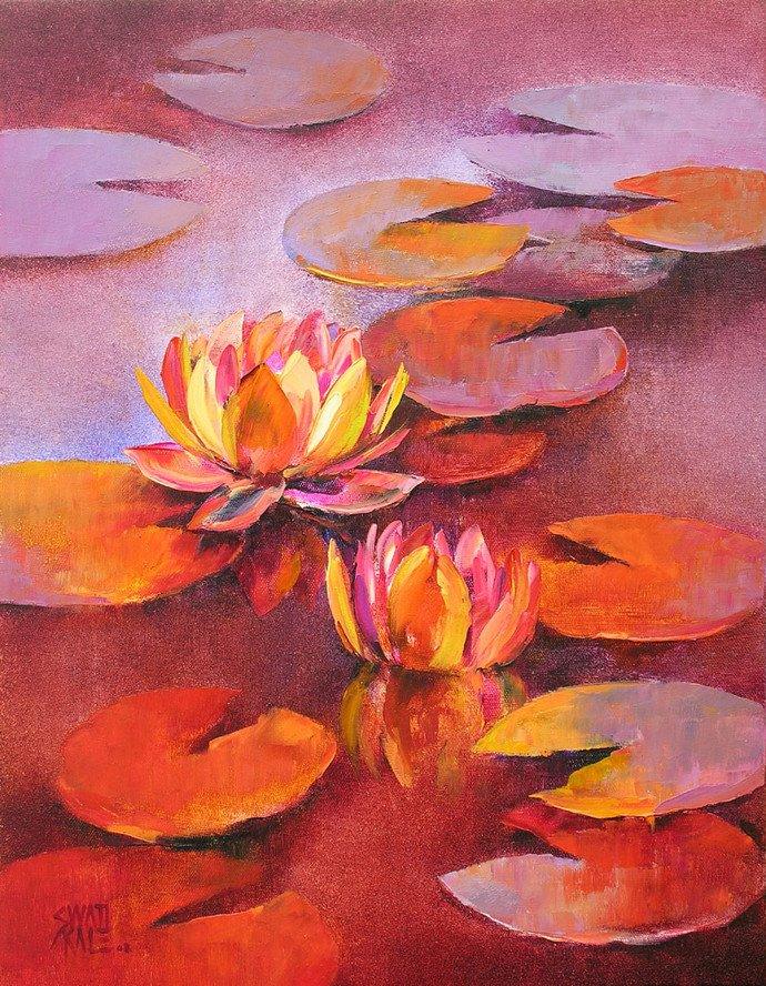 Water Lilies 12 Painting by Swati Kale | ArtZolo.com