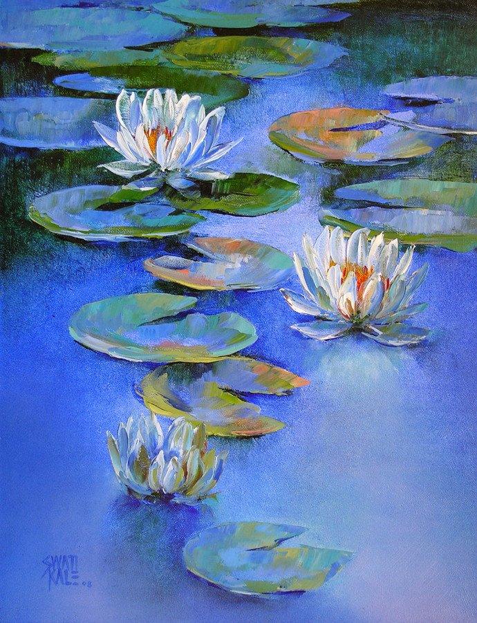 Water Lilies 19 Painting by Swati Kale | ArtZolo.com