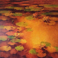 Nature oil painting titled 'Waterlilies 1', 48x48 inches, by artist Swati Kale on Canvas