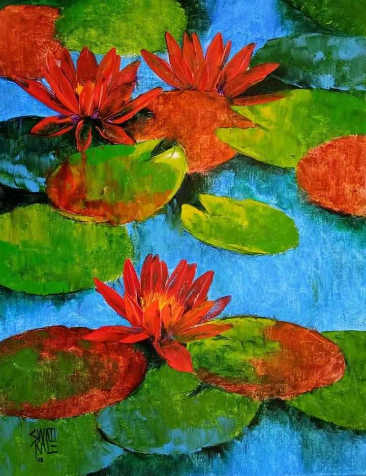 Waterlilies 12 Painting by Swati Kale | ArtZolo.com