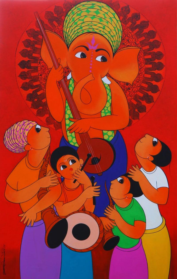 Welcome Ganesha Painting by Dnyaneshwar Bembade | ArtZolo.com