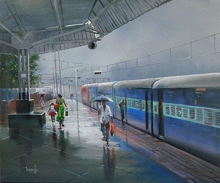 Wet Platform Bhatapara Painting by Bijay Biswaal | ArtZolo.com