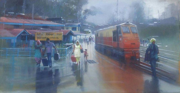 Wet Platform Himanchal Painting by Bijay Biswaal | ArtZolo.com