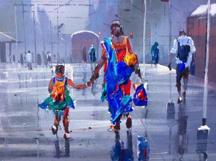 Wet Platform Iv Painting by Bijay Biswaal | ArtZolo.com