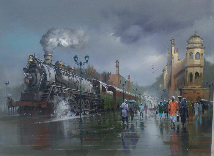 Wet Platform Lucknow Painting by Bijay Biswaal | ArtZolo.com