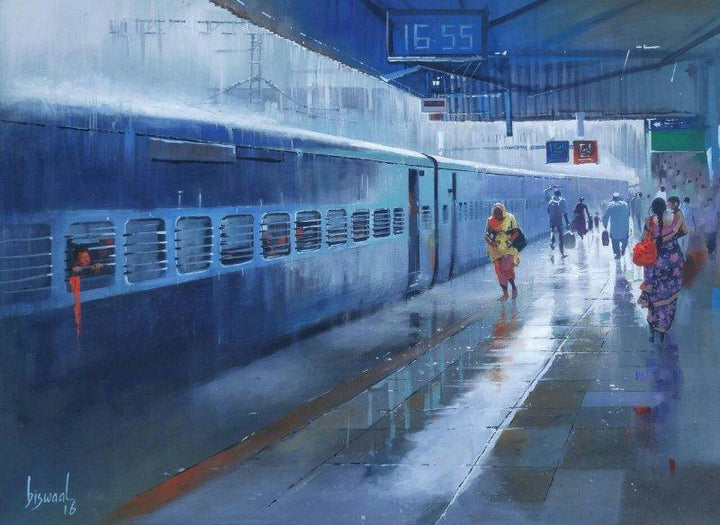 Wet Platform Nagpur Ii Painting by Bijay Biswaal | ArtZolo.com