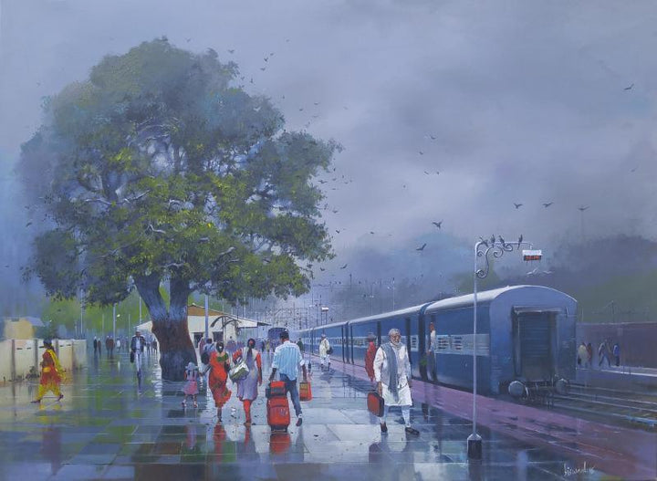 Wet Platform Xi Painting by Bijay Biswaal | ArtZolo.com
