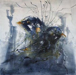 Animals acrylic painting titled 'Where Is My Space', 36x36 inches, by artist Sonam Sikarwar on Canvas