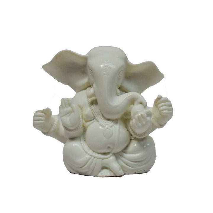 White Chaturbhuj Lord Ganesha Handicraft by E Craft | ArtZolo.com