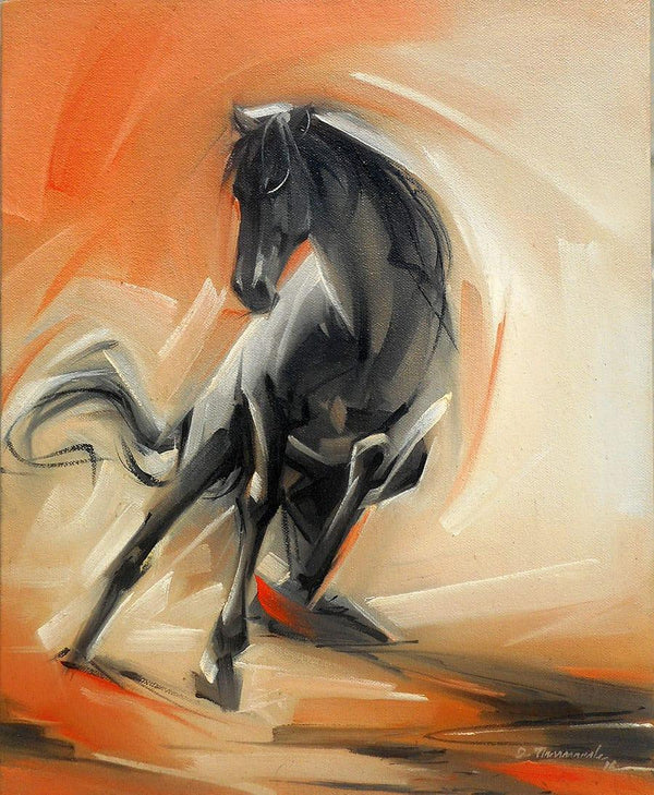 White Horse 2 Painting by D Tiroumale | ArtZolo.com