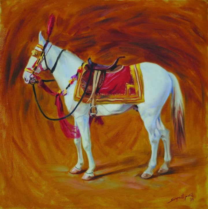 White Horse Painting by Swapnil Patil | ArtZolo.com