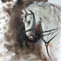 Animals acrylic painting titled 'White Horse', 16x16 inches, by artist Atul Gendle on Canvas