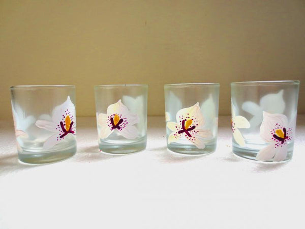 White Orchid Glasses Handicraft by Rithika Kumar | ArtZolo.com