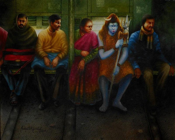 Who Is Going With Us Bahuroopi Painting by Sudipta Karmakar | ArtZolo.com
