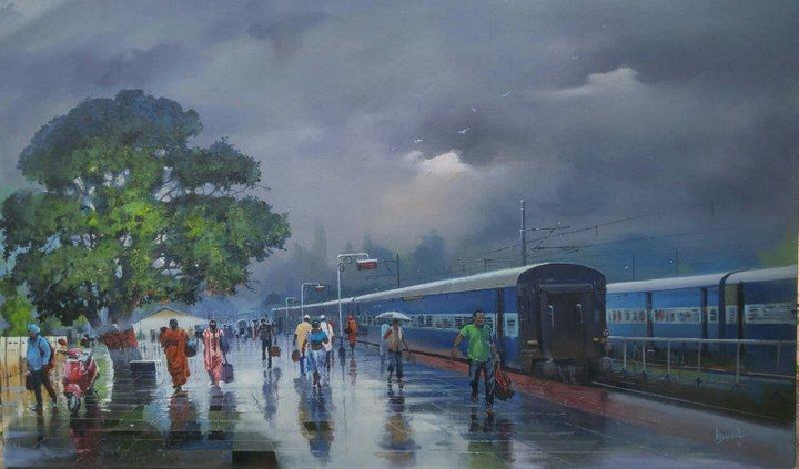 Wide Wet Platform Ii Painting by Bijay Biswaal | ArtZolo.com