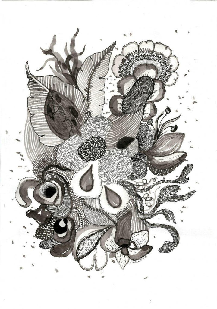 Wild Flowers 2 Drawing by Shikha Baheti | ArtZolo.com