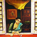 Figurative acrylic painting titled 'Window', 60x36 inches, by artist Gautam Mukherjee on Canvas