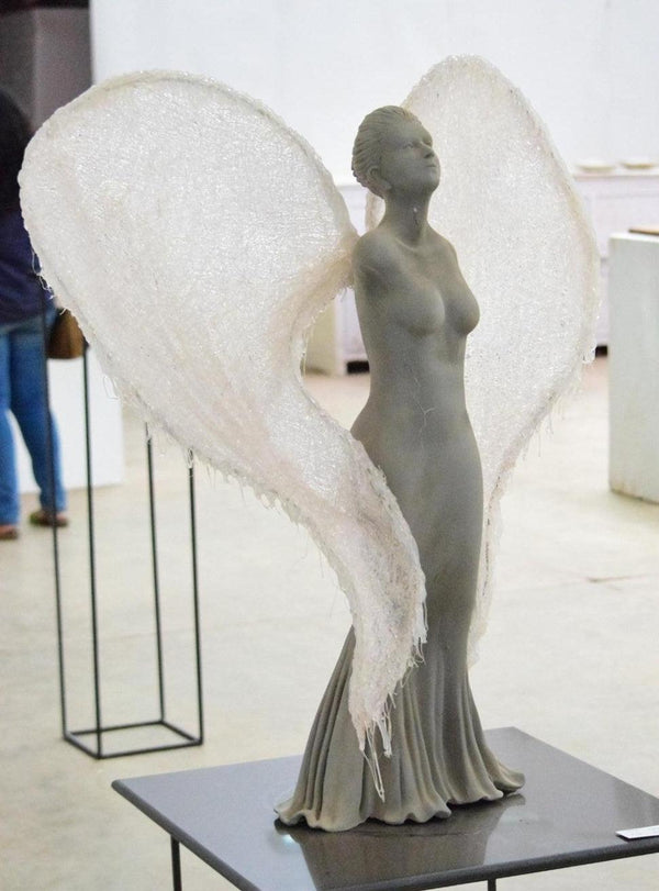 Wings Are Ready To Fly But Cant Sculpture by Navjot Sohal | ArtZolo.com