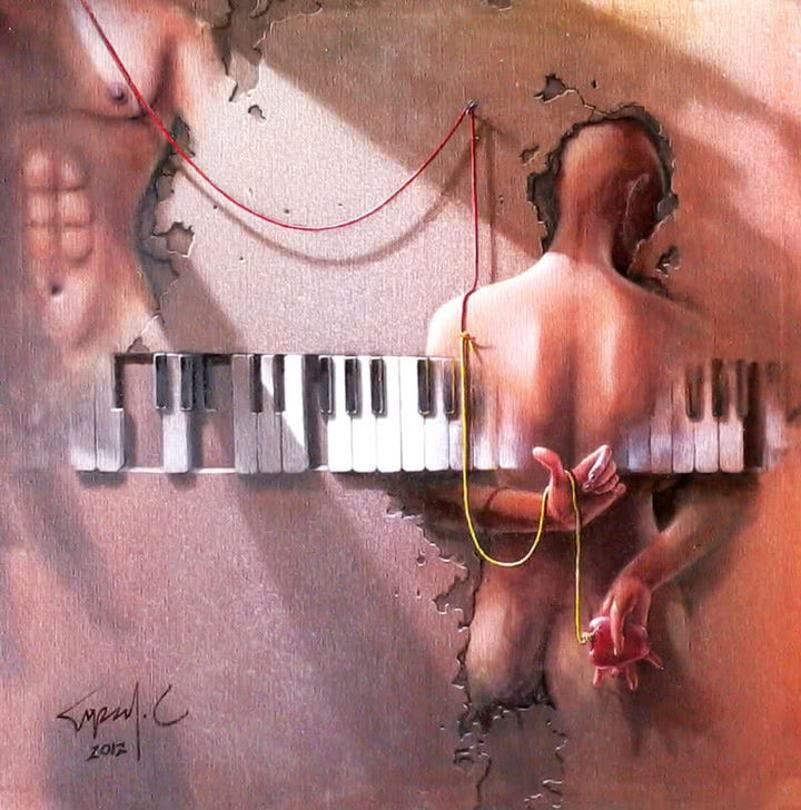Wings Of Music Painting by Gopal Chowdhury | ArtZolo.com