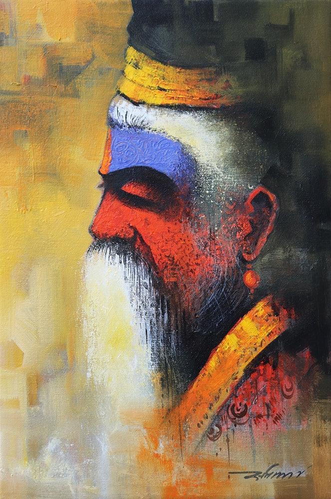 Wisdom Of The Sadhu Painting by Somnath Bothe | ArtZolo.com