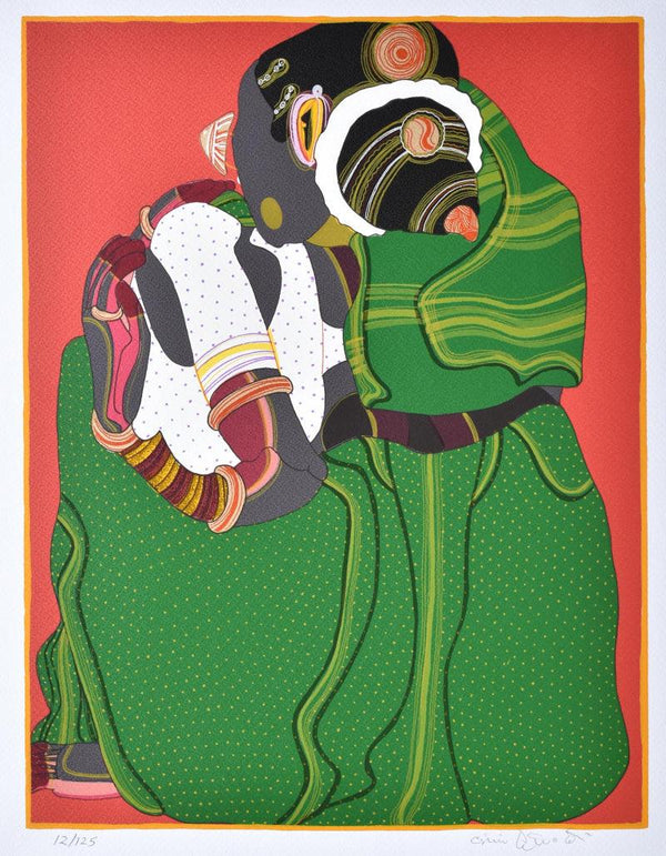 Woman In Green And White Painting by Thota Vaikuntam | ArtZolo.com