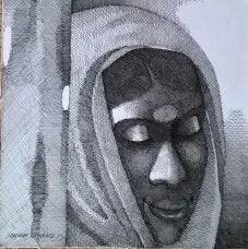 Woman With Bindi Drawing by Shankar Kendale | ArtZolo.com